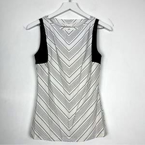 Athleta Chevron Rash Guard White Black UPF 50 Swim Top